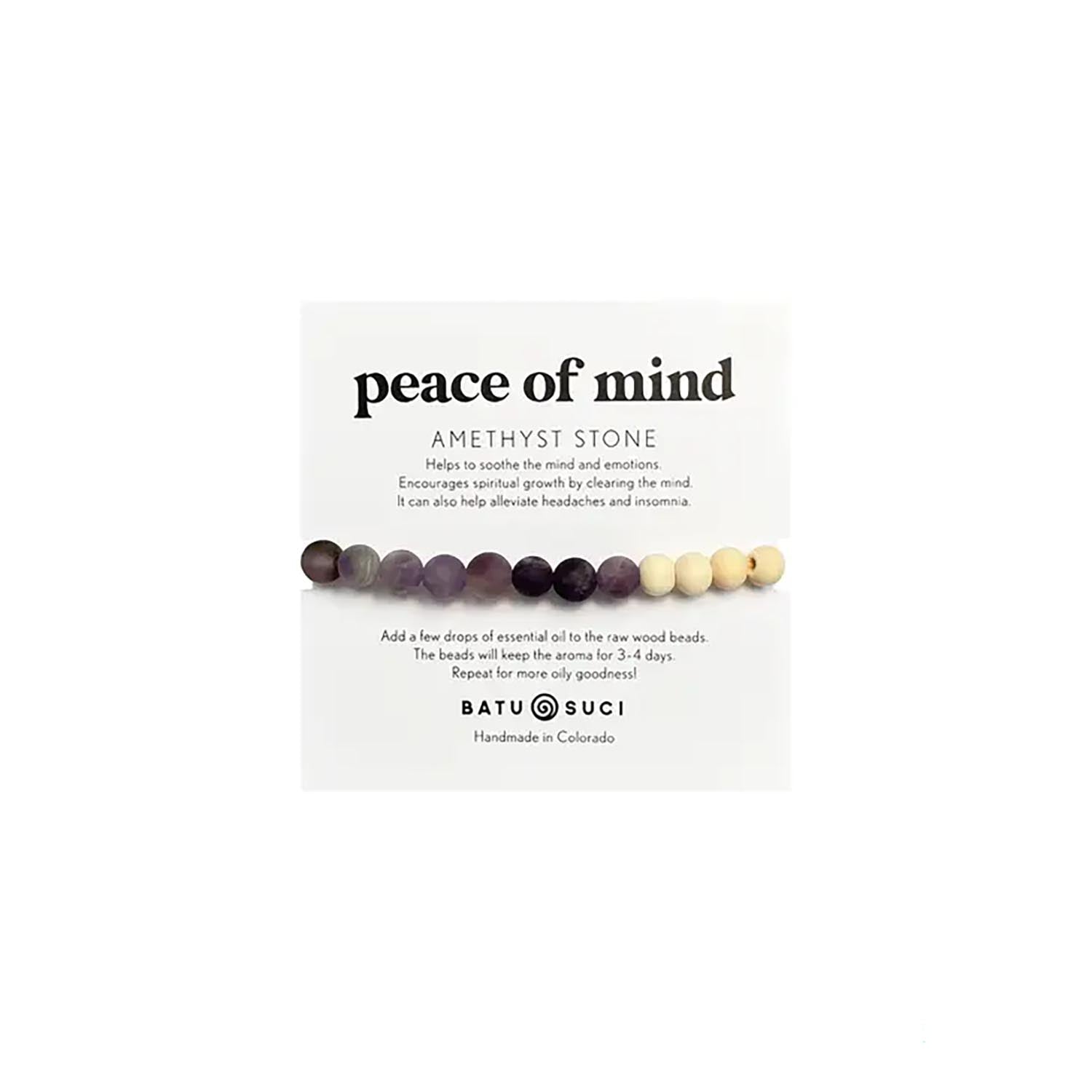 Peace of Mind Amethyst Sone Essential Oil Bracelet